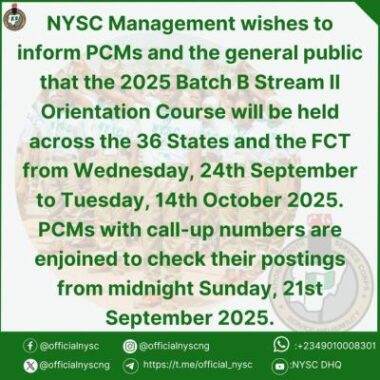 NYSC Directs PCMs to Re-Upload Passport Photographs Before Orientation Camp