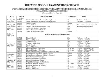 WAEC 2026 Timetable for May/June SSCE Released (Full Details & Exam Dates)