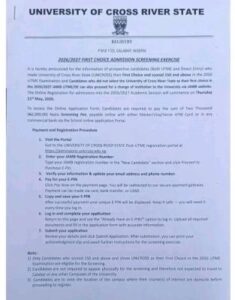 UNICROSS Post-UTME Form 2026/2027 is Out | Cut-Off Mark, Eligibility & Registration Details