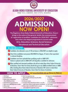 KOMU Post UTME & Direct Entry Form 2026/2027: Eligibility, Cut-Off Marks, Courses and Application Procedure
