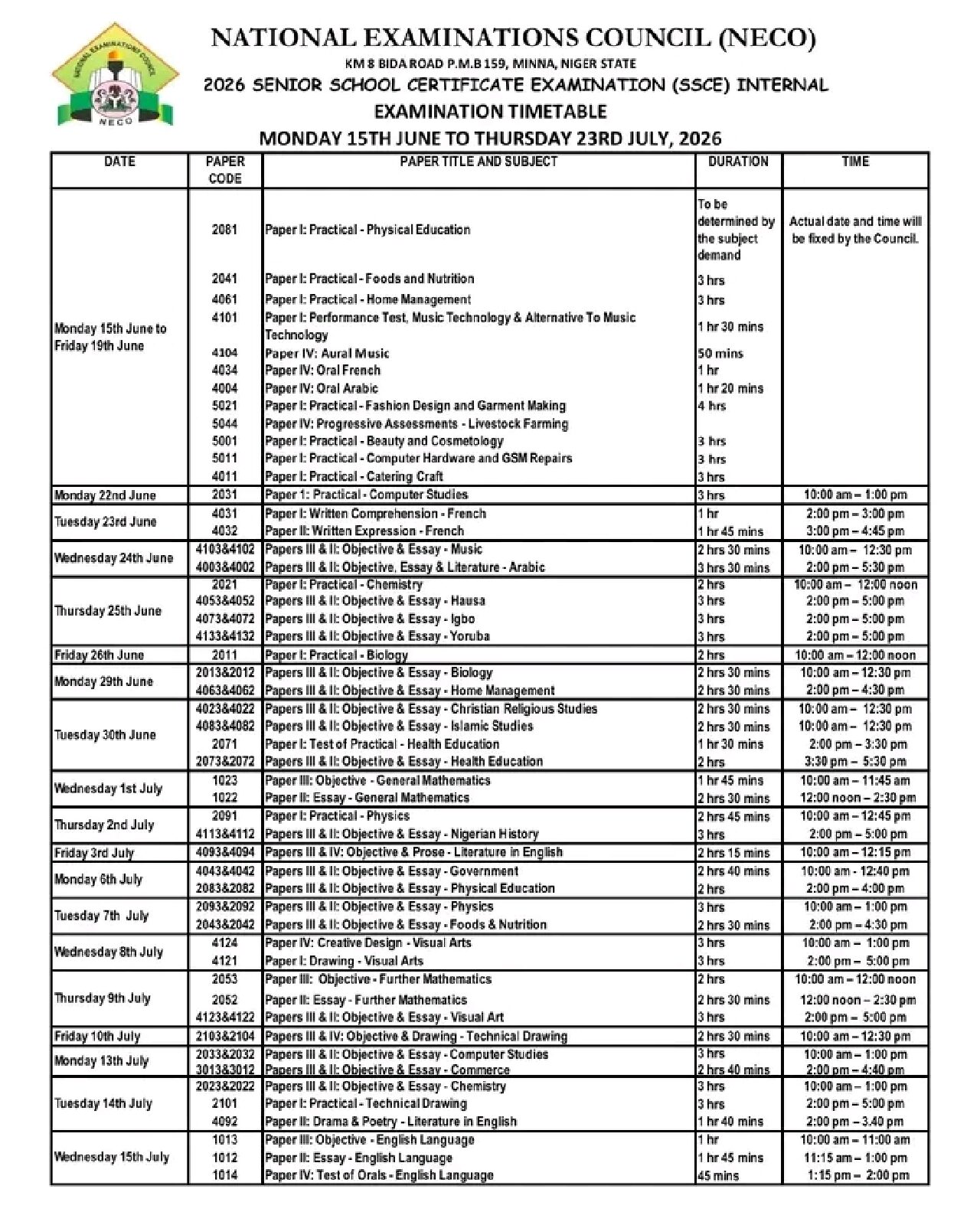 University of Nigeria, Nsukka (UNN) 2025/2026 Post-UTME and Direct Entry Screening Exercise