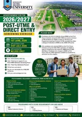 AIFUE Post UTME & Direct Entry Form 2026/2027: Courses, Eligibility, Requirements and Application Guide
