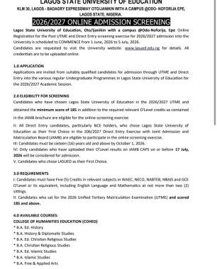 UNIPORT Post-UTME Screening Form 2026/2027: Eligibility, Screening Schedule, Registration Process and Important Dates
