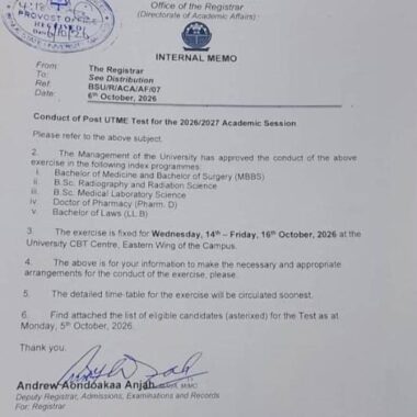 EBSU admission list now on JAMB CAPS, 2025/2026
